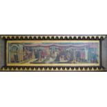 Large Italian wood panel depicting a wedding in the manner of the 17th century