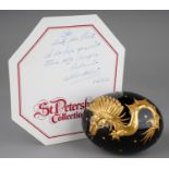 Limited Edition Theo Faberge grass egg paperweight "Dragon Egg" numbered 662 from 750. Together with