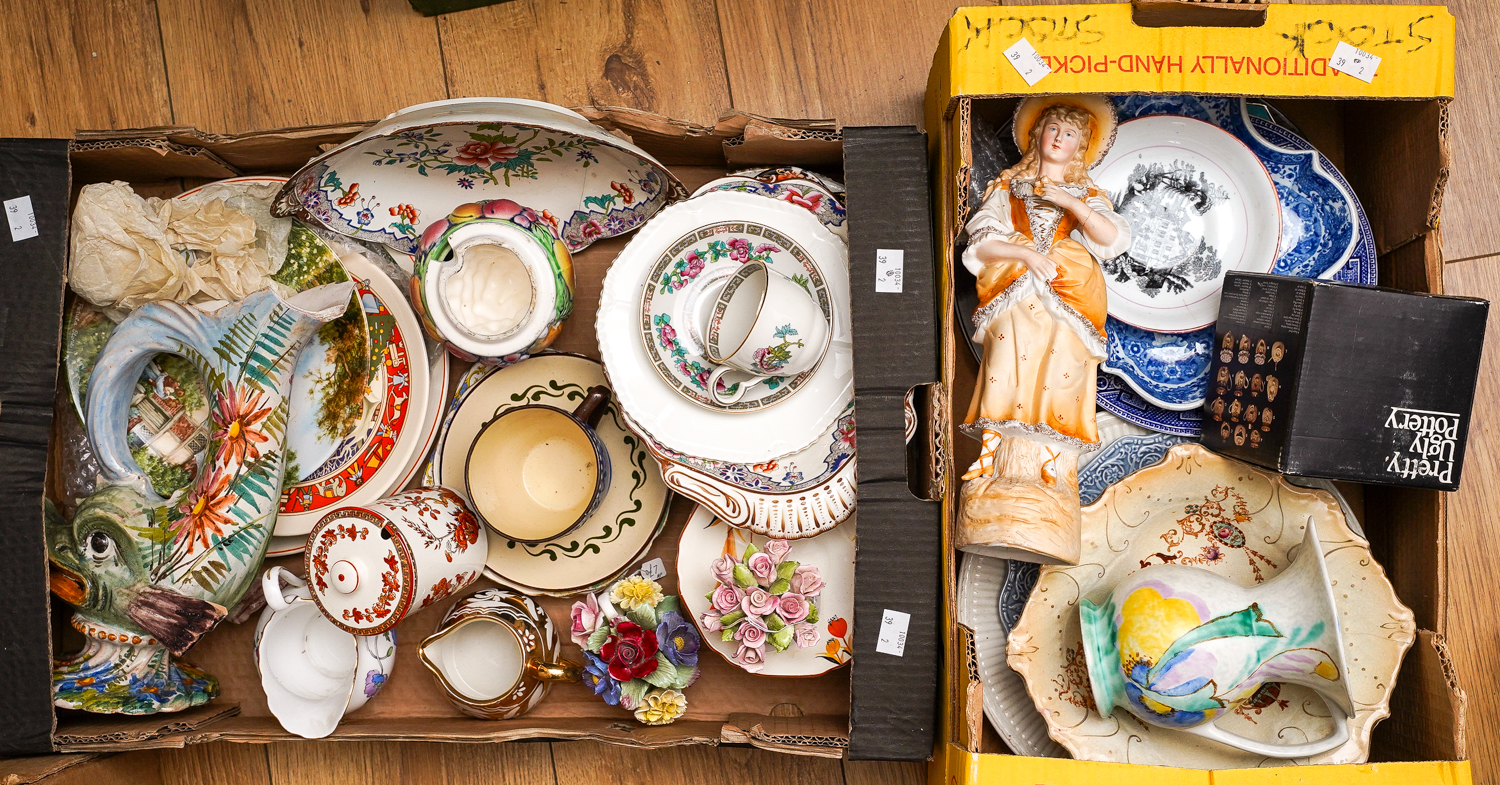 Assorted mainly English ceramics to include various tea wares, Parian model of a Lady, Art Deco - Bild 2 aus 2