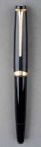 A vintage Montblanc Meisterstuck black and gilt no 14 fountain pen, yellow metal nib (untested