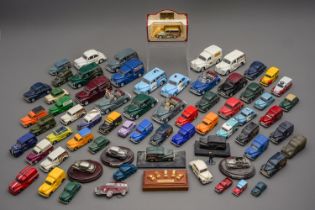 A large collection of unboxed diecast Morris Minor vehicles, approximately 80, to include Days