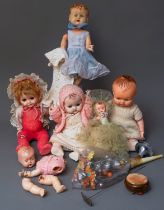 Collection of assorted vintage dolls, celluloid and vinyl makers to include Pedigree, Rodnoid and