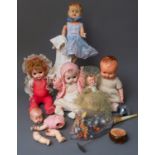 Collection of assorted vintage dolls, celluloid and vinyl makers to include Pedigree, Rodnoid and