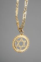 A 9ct gold star pendant and fancy-link chain, total gross weight approx 17.8g Good condition, wear