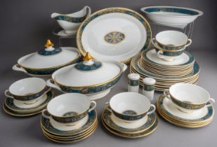 A Royal Doulton Carlyle H5018 part dinner service including six dinner plates, side plates,