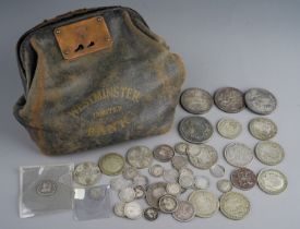 Quantity of silver and half silver coinage to include silver dollars, Victorian crows etc.