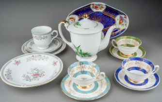 Trisa porcelain part dinner service and a collection of various tea wares to include Spode,
