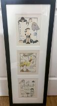 3 Paris Verlaine advertising hat prints from 1930s in a modern black frame