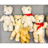 Collection of 5 teddy bears including Merrythought