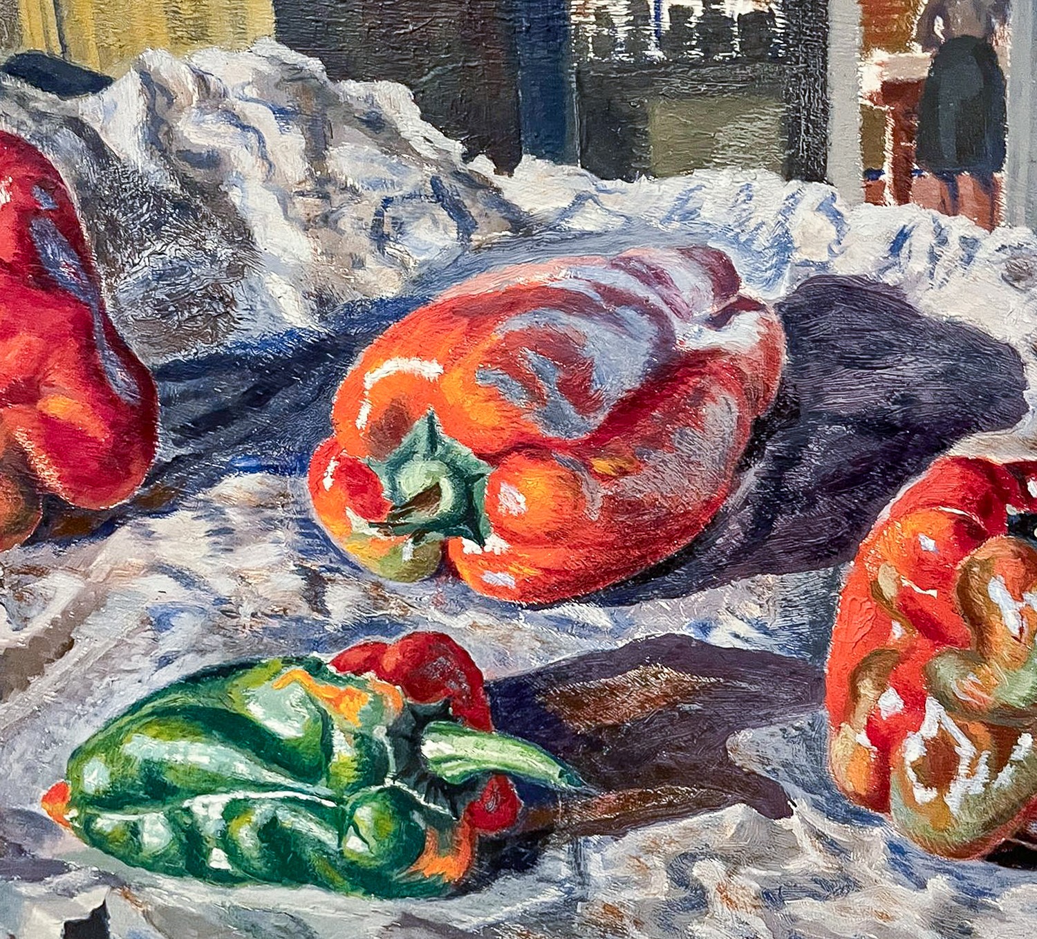 Fred Whicker (British, 20th Century( Red Peppers oil on board, 31 x 40cm signed lower right, - Image 3 of 6