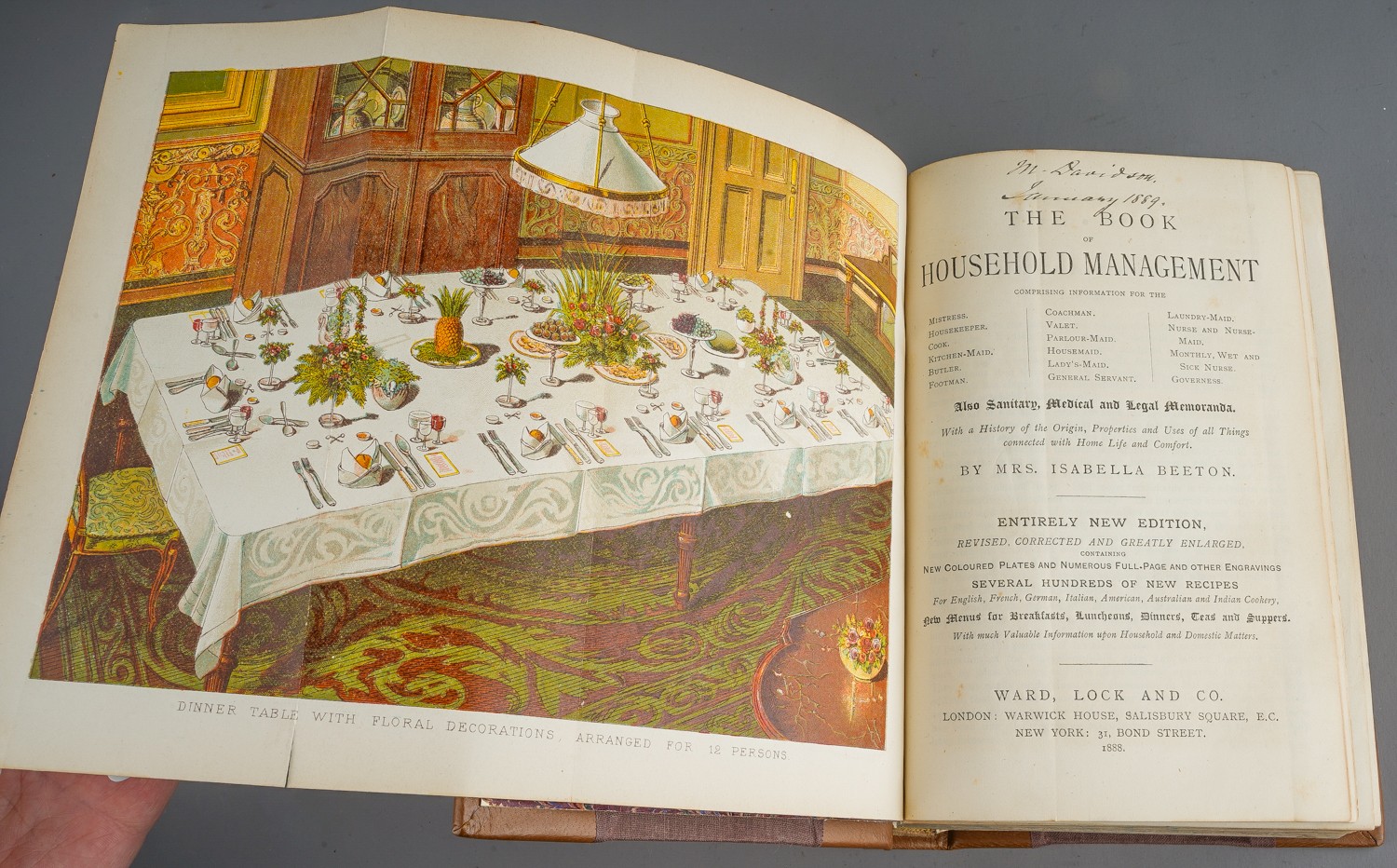 Beeton, Isabella Mrs Beeton's Book of Household Management, Ward Locke and Co London, 1888 Wear - Image 3 of 5