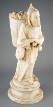 Erotica – An 18th/19th century carved Alabaster sculpture of a hooded monk with prayer beads