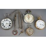 A Victorian silver open face pocket watch, 50mm white enamel dial, black Roman numerals,