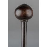 A rare 19th century carved rhino horn tribal Knobkerrie club, probably from the Zulu nation. Approx.