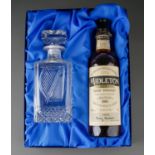 Irish Whisky and cut glass decanter set, boxed. The unopened bottle of Whisky from Midleton