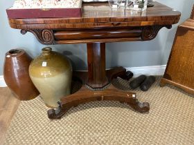 Rotating top card table with scroll feet on casters