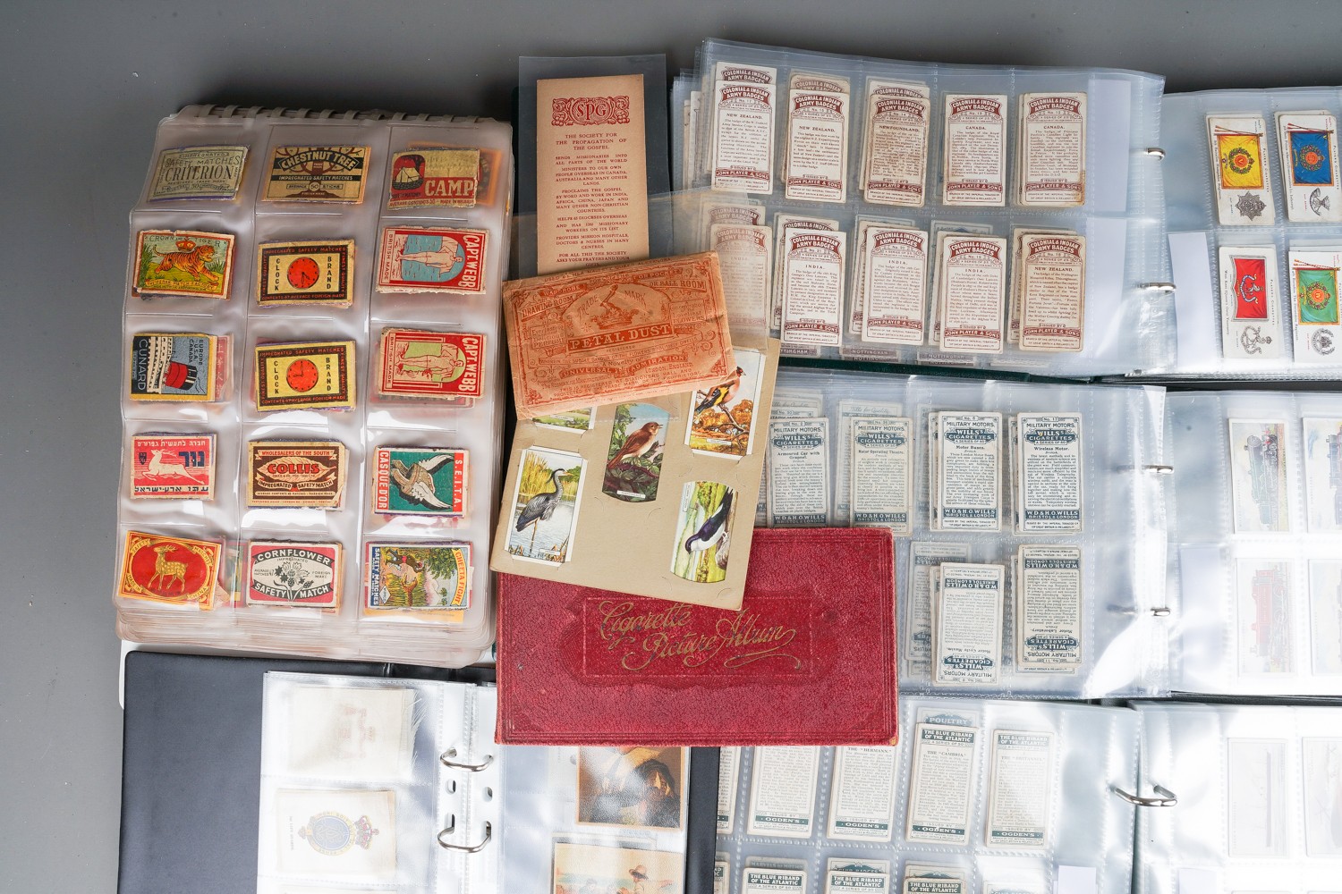 Assorted vintage cigarette cards, match box covers, silk cigarette cards etc (1 box) - Image 2 of 6