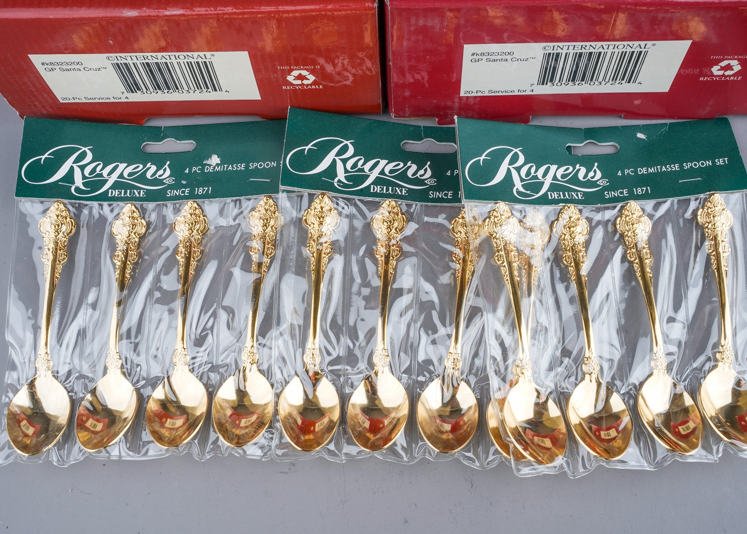 Two boxed gold plated Santa Cruz 20 piece cutlery sets together with another 20 piece loose set - Image 2 of 4