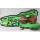Antique violin, internal paper label reads “Fried. Aug. Glass Verferdigt Nach Jacobus Stainer in