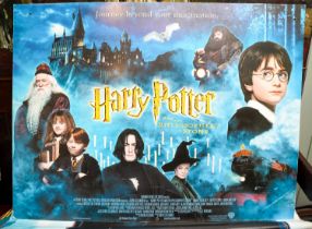 Harry Potter poster. A large cardboard advertising poster for Harry Potter and the Philosopher's