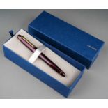 Two Japanese Sailor fountain pens both with 14k gold nibs stamped 14K 585 bodies in purple and