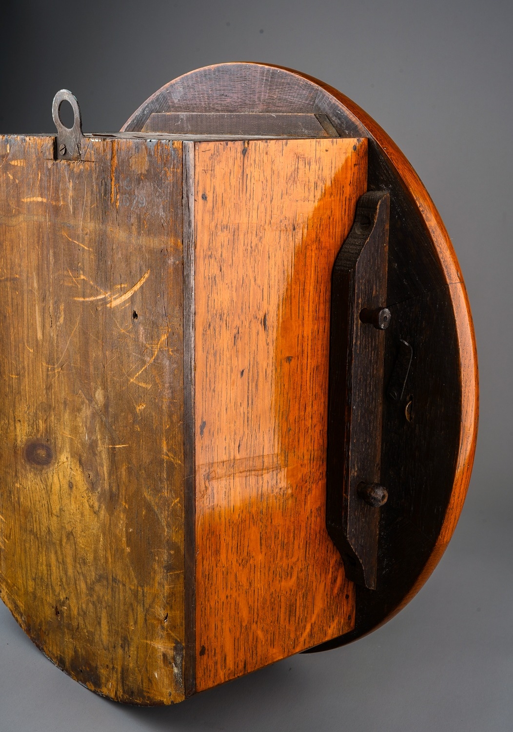 Wall Clock by Potts of Leeds in a wooden mahogany case, with Roman numerals on the dial. - Image 4 of 6