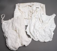 Assorted vintage clothing mainly cotton including girdles, bloomers, night gowns, chemises,