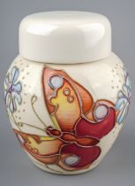 Moorcroft Butterfly ginger jar and cover, dated 1993