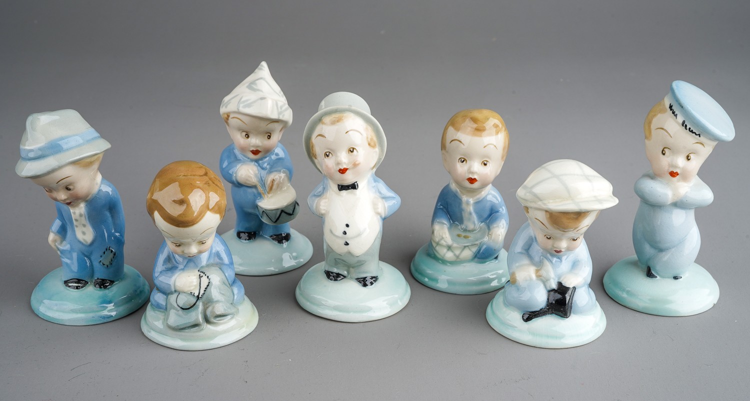 Wade 1950s collection of Nursery Rhyme figures: Comprising Tinker, Tailor, Soldier, Sailor, Rich