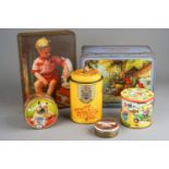 A collection of vintage biscuit, chocolate tins together with cigar, cigarette and soap boxes (2