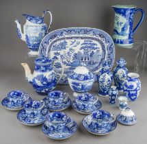 A collection of ceramics to include: a set of six 19th Century Wedgwood blue and white transfer