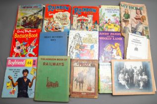 Assorted vintage comics, books, newspaper cuttings, photographs to include: Rainbow Annual 1951