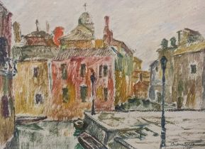 Luigi Diamante (Italian, 20th Century) Venesia (Venice) oil on board, 34 x 43.5cm signed lower