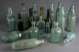 Assorted vintage glass cob and other bottles (Q)