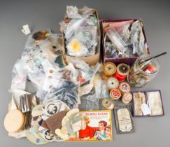 Sewing Interest: a collection of miscellaneous vintage buttons, some sets, various sized together