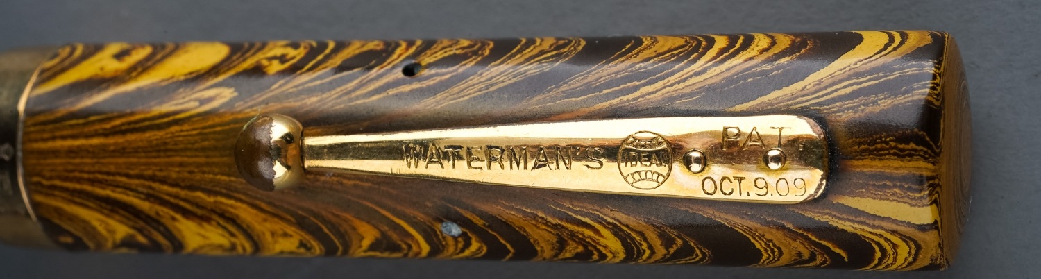 A Waterman 52 Ideal fountain pen, the gold ripple barrel marked WATERMAN'S REG US PAT. OFF. FOUNTAIN - Image 2 of 6