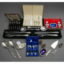 A collection of silver plate, EPNS to include: vintage boxed Grenadier silversmiths Georgian style