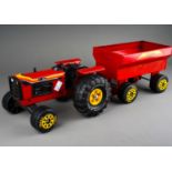 Tonka Toy. A large scale tractor and trailer in red (2)