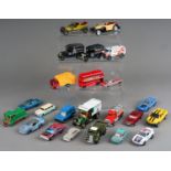 One tray of small scale diecast vehicles to include Matchbox 1/75 and Dinky Dublo (q)