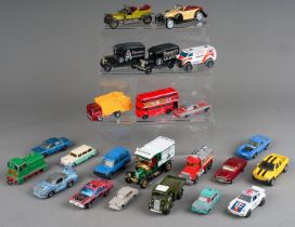 One tray of small scale diecast vehicles to include Matchbox 1/75 and Dinky Dublo (q)