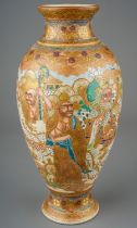 Fine Japanese Meiji era Satsuma pottery vase, marked to the base, approx. 24cm tall