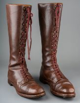WW1 British Brown Leather Officers Boots. This variety was also worn by members of the Tank Corps