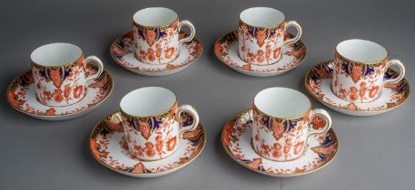 A boxed Royal Crown Derby coffee set in 2712 pattern comprising of 6 coffee cups and saucers