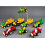 Tonka Toy. A quantity of small size tractors and trailers (q)