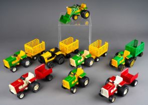 Tonka Toy. A quantity of small size tractors and trailers (q)