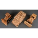 Tonka Toy. Three unusual wooden Tonka construction toys