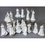 18 Royal Doulton figures from the Sentiments collection, each approx. 15 cm tall