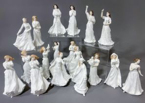 18 Royal Doulton figures from the Sentiments collection, each approx. 15 cm tall