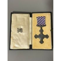 WW2 British RAF DFC medal. Cased DFC dated 1943 - Condition EF+