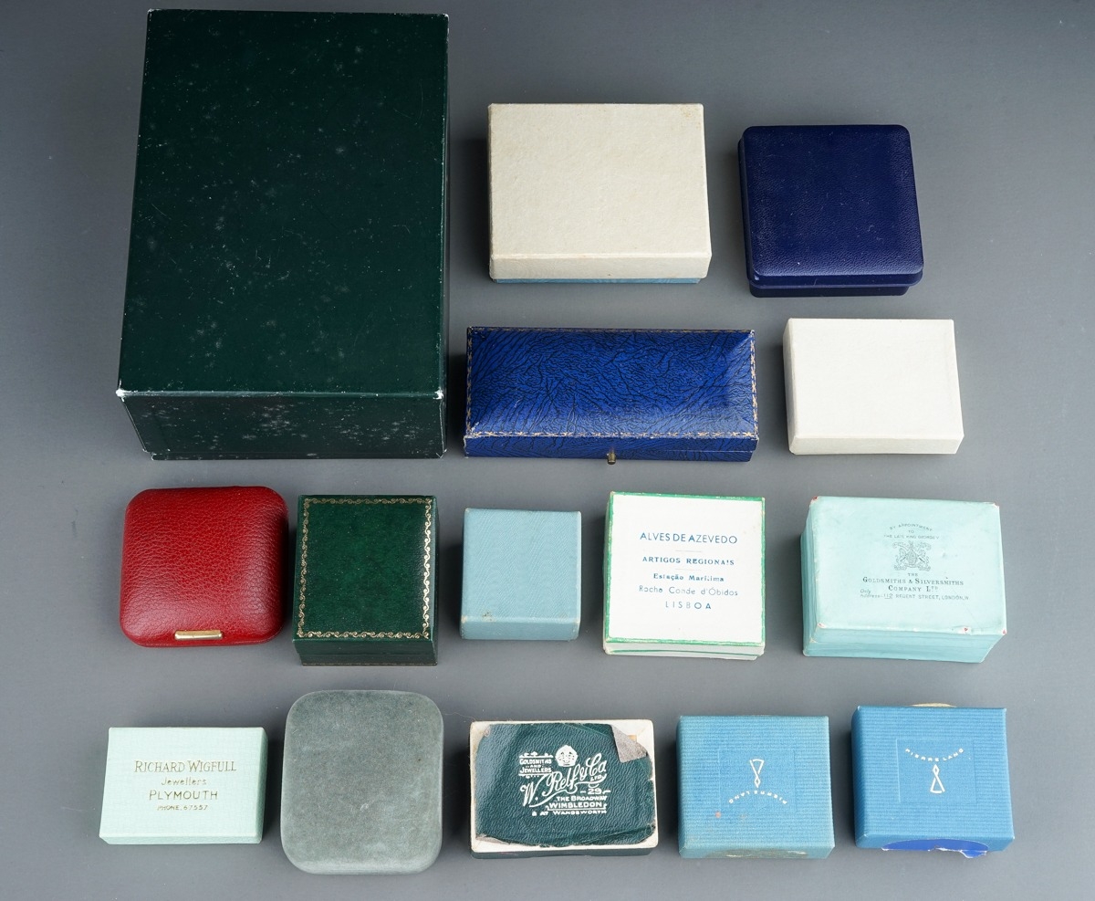 A collection of antique and later jewellery boxes